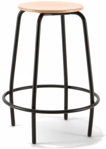 Linea Fabbrica Высокий табурет из бука с подставкой для ног Mea wood