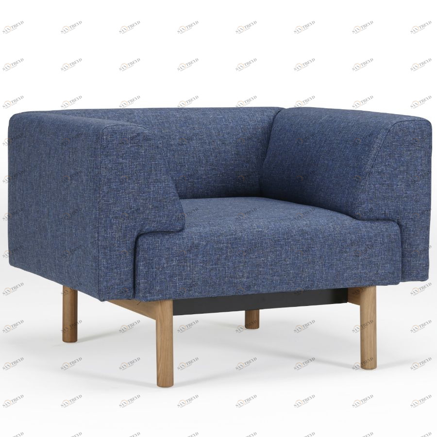 Кресло Ebeltoft, лакированный дуб, светло-голубое Kragelund 21001202245