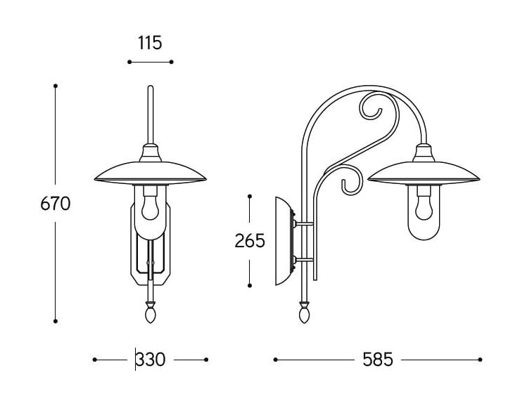 Металлическая наружная настенная лампа Aldo Bernardi ARCH-00044312 - Вид №1
