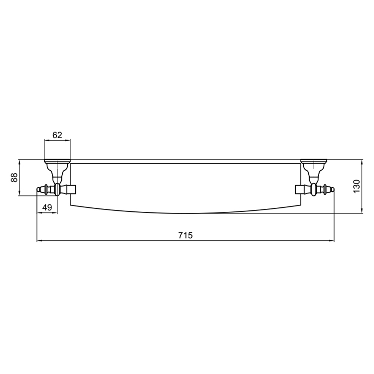 AM500701015 Стеклянная полка Webert Ottocento - Вид №1