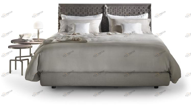 Flexform Двойная кожаная кровать-контейнер Cestone sun-id-1379937