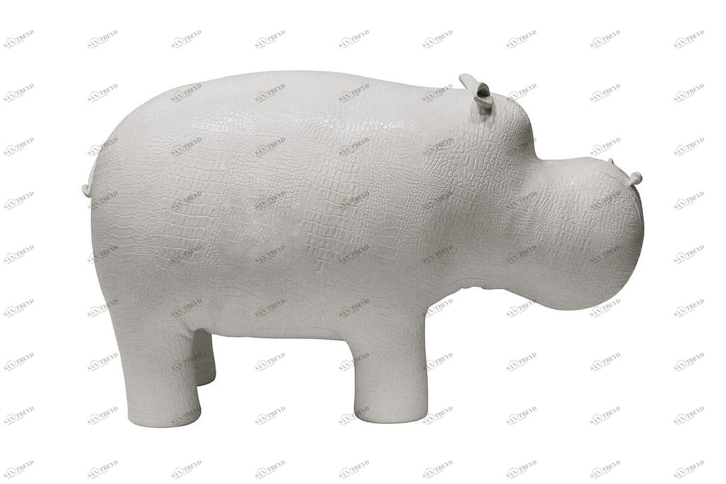 Пуф "Бегемот" белый на деревянном каркасе EUROSON БЕГЕМОТ, ЖИВОТНЫЕ 125969 Белый 