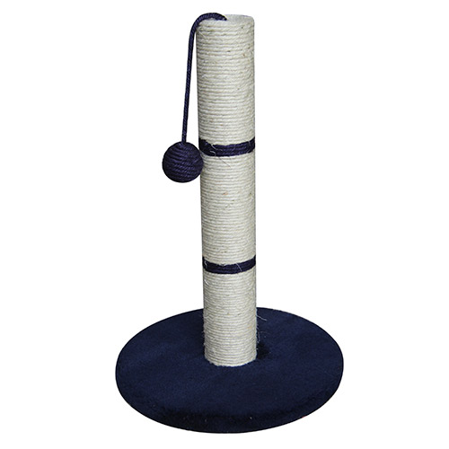 ПР0033776 Когтеточка для кошек Столбик с игрушкой 30x30x65см синий Foxie 