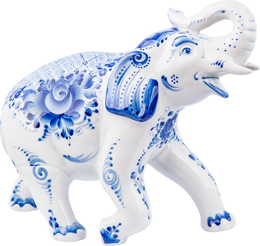 10612905 Гжельский фарфоровый завод Скульптура "Слон №1" 1с Фарфор, Керамика 