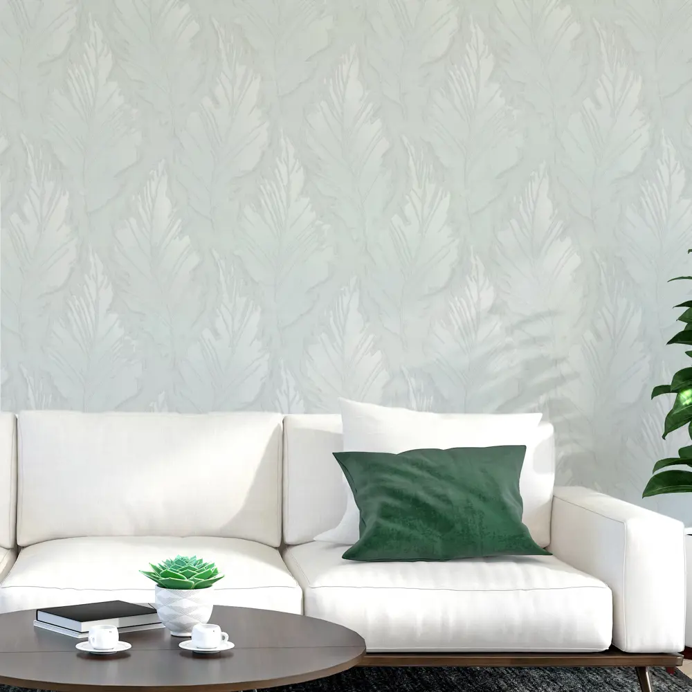 Флизелиновые обои Santreyd Соул мятно-серебристые 1.06 м 89398676 STLM-1453100 - Вид №2