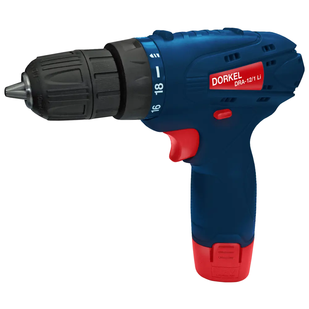 Дрель-шуруповерт аккумуляторная Dorkel DRA-12/1, 12 В Li-ion 1.3 Ач STLM-2206211