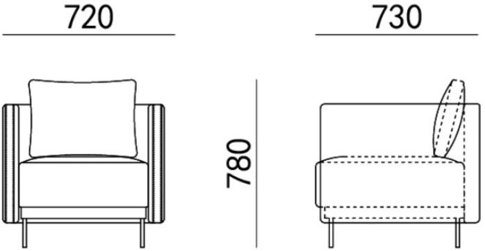 HC28 Cosmo Кресло из ткани с подлокотниками Quadra 31f008-11 - Вид №1