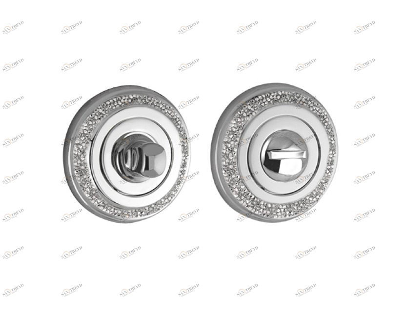 0WC081.6MM.21 Кнопка конфиденциальности с аварийной разблокировкой 6 мм и хрустальные камни Полированная латунь Mestre 