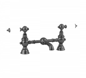 Gentry Home Смеситель для раковины мостик на 2 отверстия 200мм Berkeley Темный никель