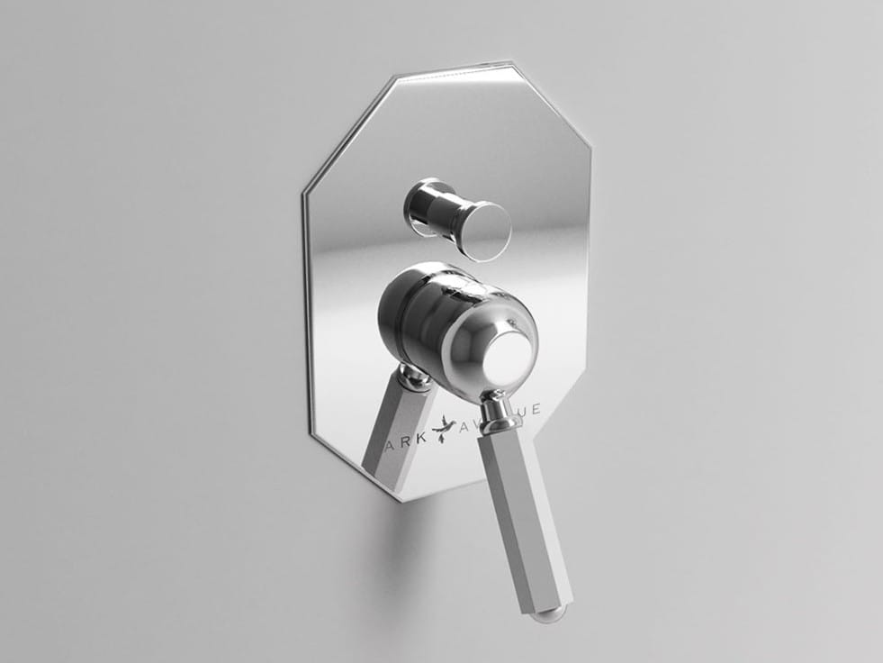 Встраиваемый смеситель для душа с 2 отверстиями и переключателем Park Avenue Dark White ARCH-00034933 - Вид №1