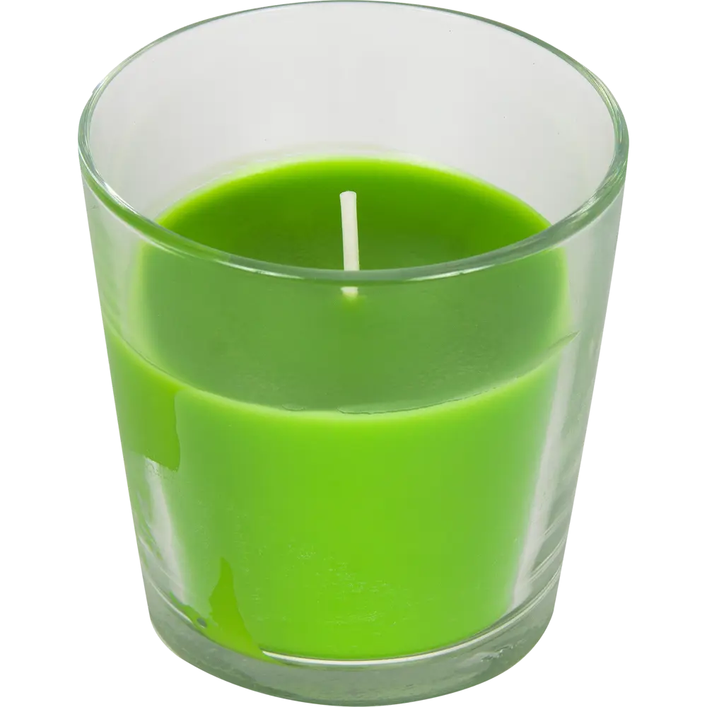 89369061 Свеча ароматизированная в стакане Зеленое яблоко зеленая 8.5 см STLM-0830616 Santreyd 