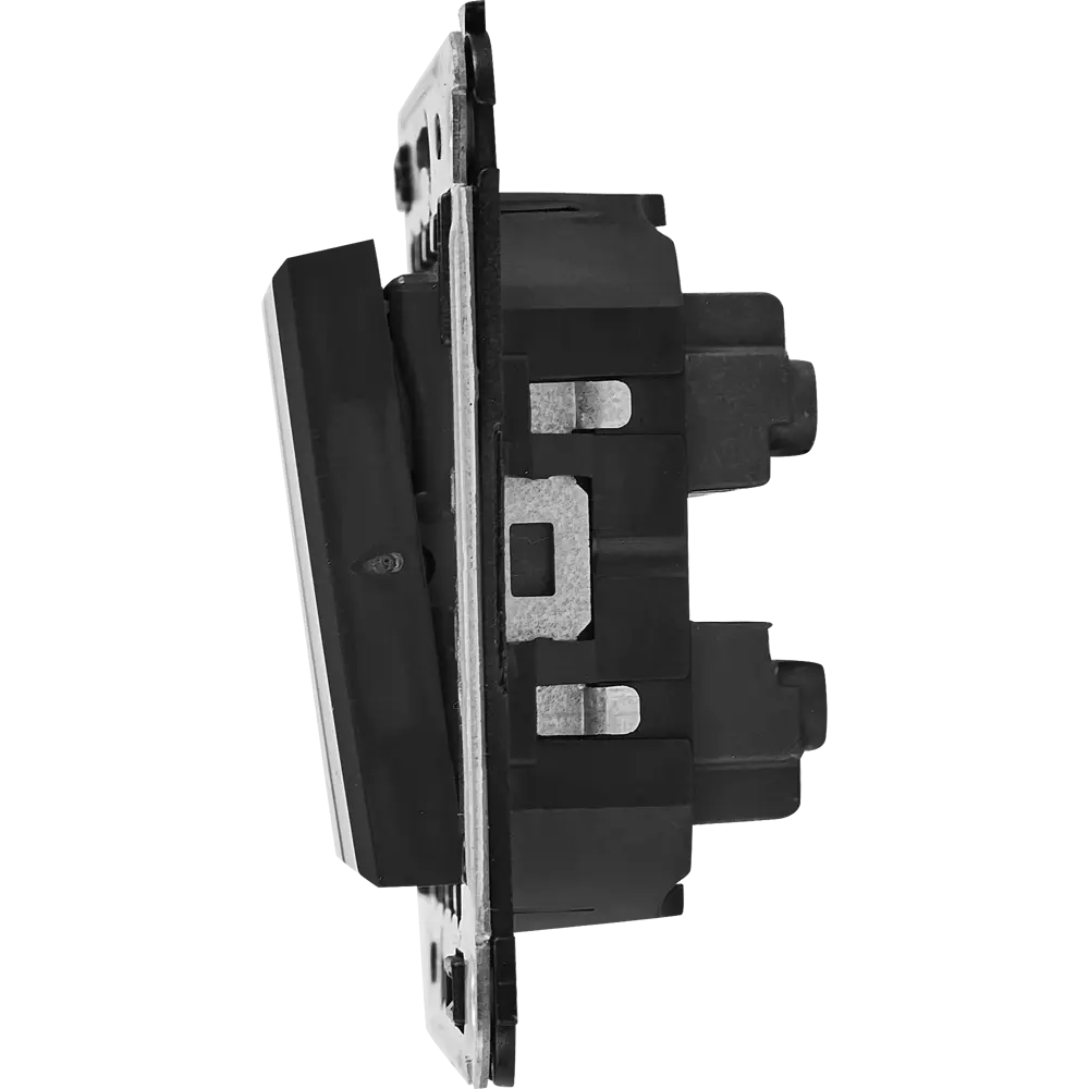 Выключатель встраиваемый DKC Avanti 2 клавиши цвет черный матовый STLM-2052033 - Вид №3