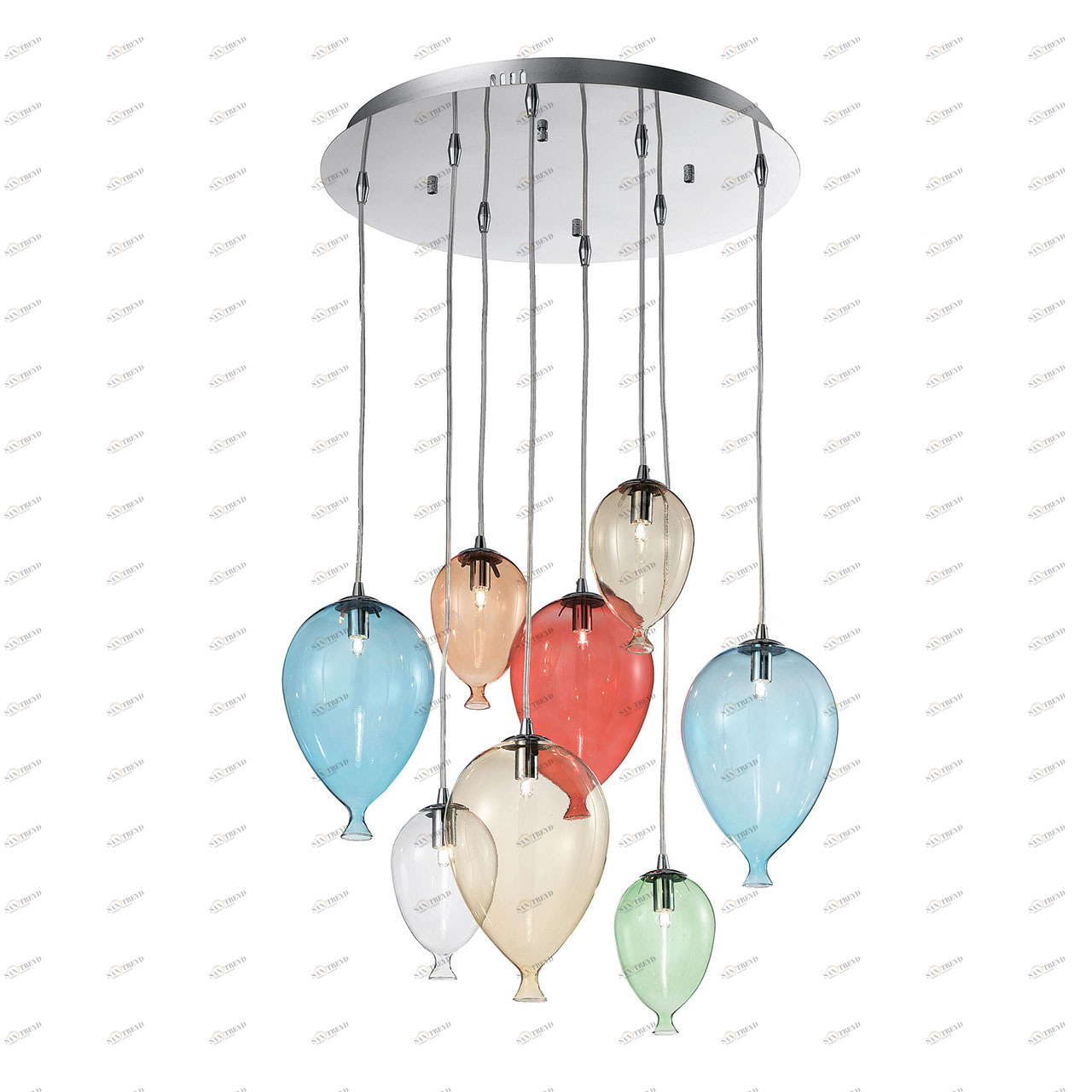 Подвесная люстра Ideal Lux Clown SP8 Color IDEAL LUX ДИЗАЙНЕРСКИЕ, CLOWN COLOR 057306 Разноцветный 