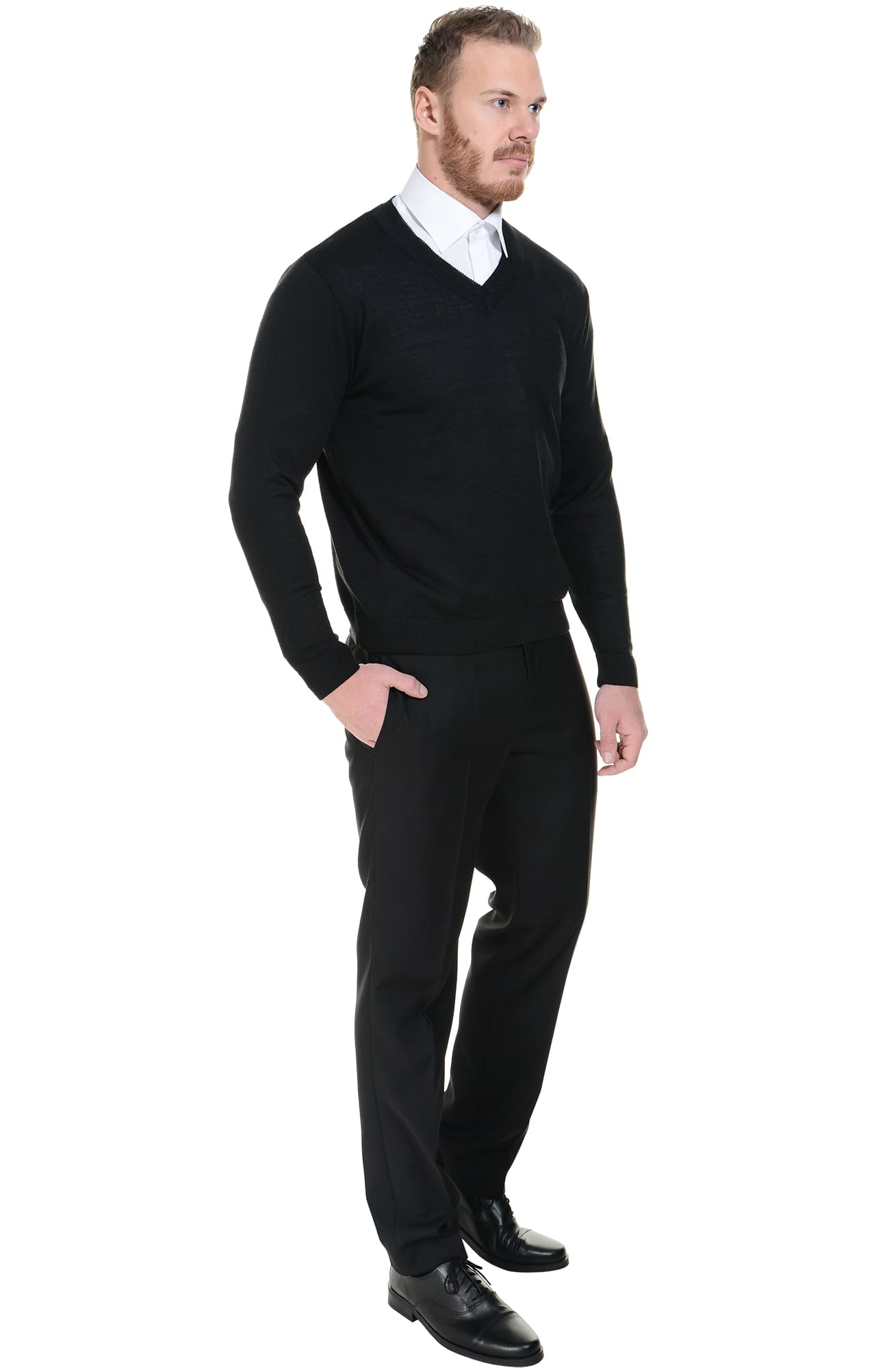 62565 Джемпер мужской черный  Одежда для охранных структур  размер 52-54 Спецодежда  - Вид №5