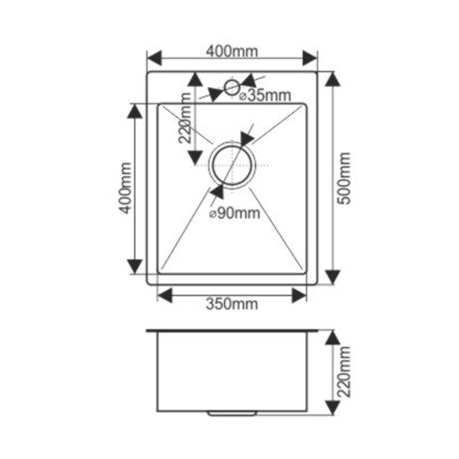 Мойка H4050 MELANA ProfLine 3,0/215 САТИН врезная прямоугольная с коландером H4050 H4050 сатин - Вид №2