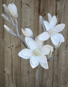 3011 799 a3 Искусственная ветка цветка магнолии, матовая, 88 см, белая матовая H-andreas