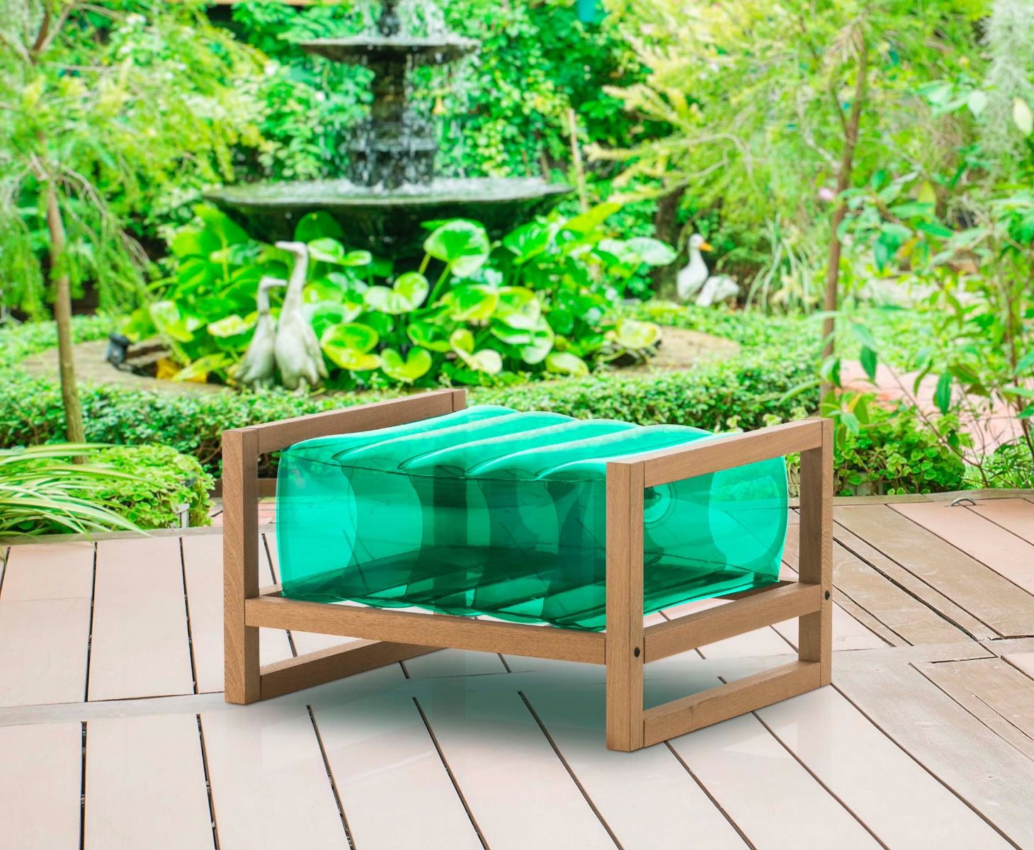 MOJOW YOKO WOOD пуф Зеленый PYKCB03VC - Вид №1