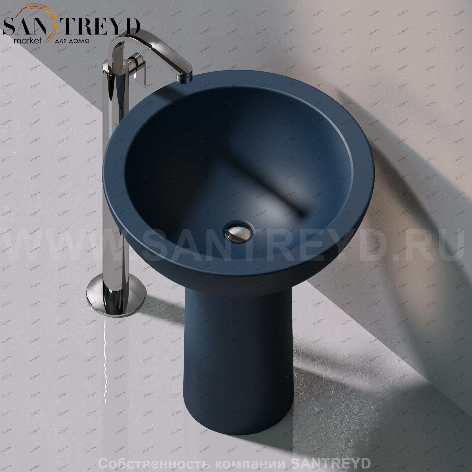 FN70L7016 Напольная раковина стоящая круглая Ceramica Flaminia Fonte