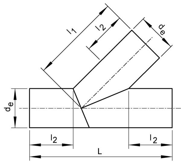 SANIT 121882030063 Отделение 45 °, PE 100, SDR 11, независимо от того, не приварены  - Вид №1
