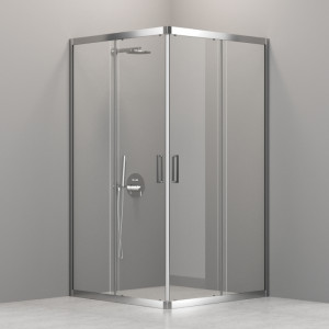 745707 FLEX раздвижные двери открытым углом H2000 прозрачное стекло 6мм и хром профиль, Kerasan Cabine doccia Италия