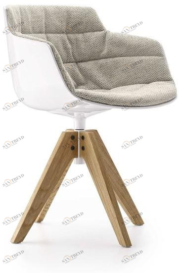 MDF Italia Вращающийся стул на козелке из ткани с подлокотниками Flow sun-id-1431075