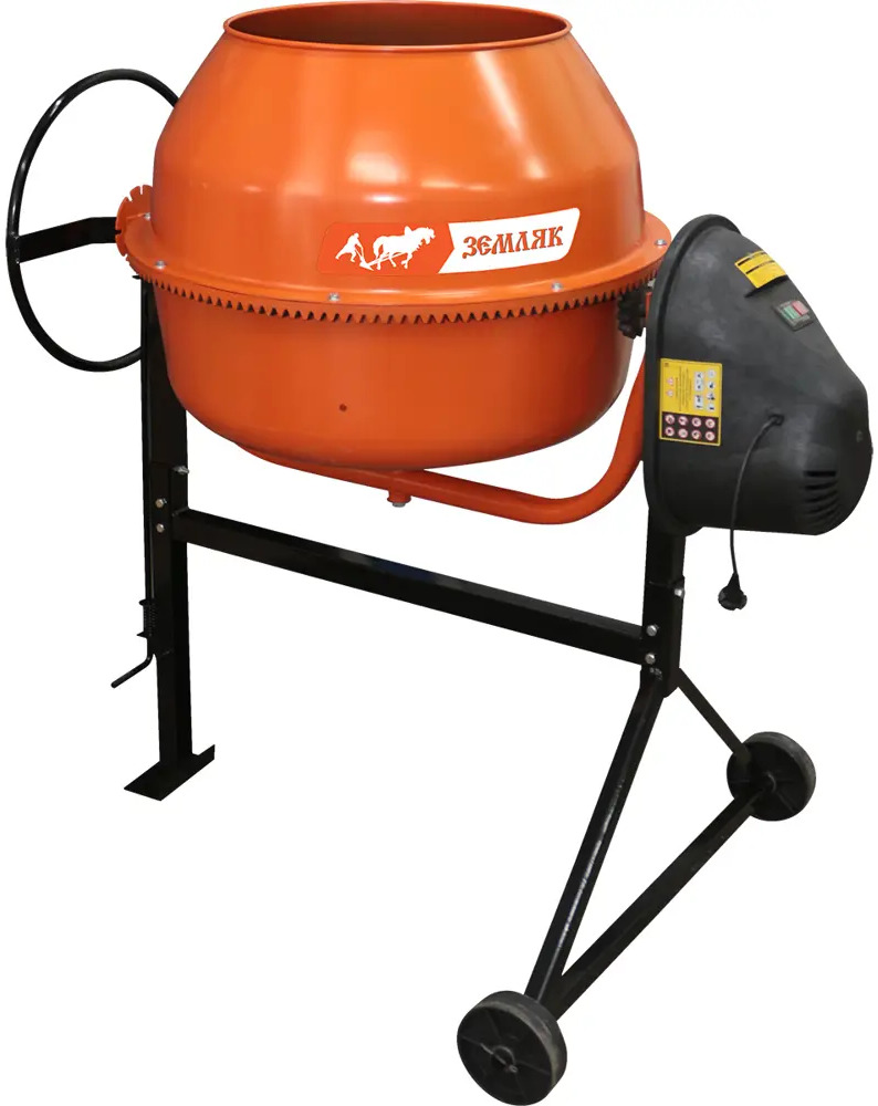 Бетоносмеситель ЗЕМЛЯК БСЭ-180 с асинхронным двигателем 750Вт 82305245