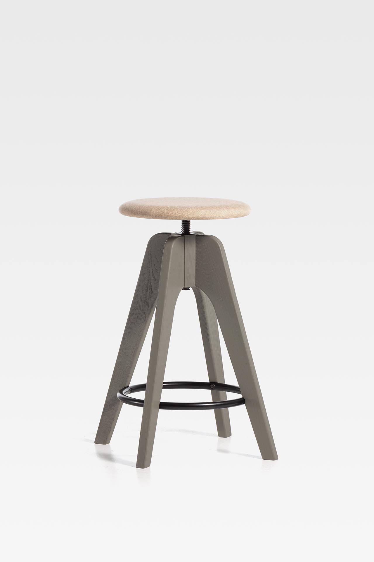 Регулируемая по высоте деревянная табуретка с мягким сиденьем SIPA Tommy ARCH-00150891 - Вид №5