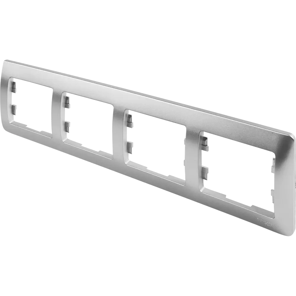 Schneider Electric Glossa - рамка для розеток на 4 поста в алюминиевом исполнении 86710230 STLM-0070833 - Вид №1