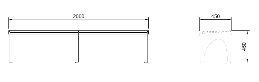 Стальная скамья без спинки Studio Città концепция ARCH-00068720 - Вид №2