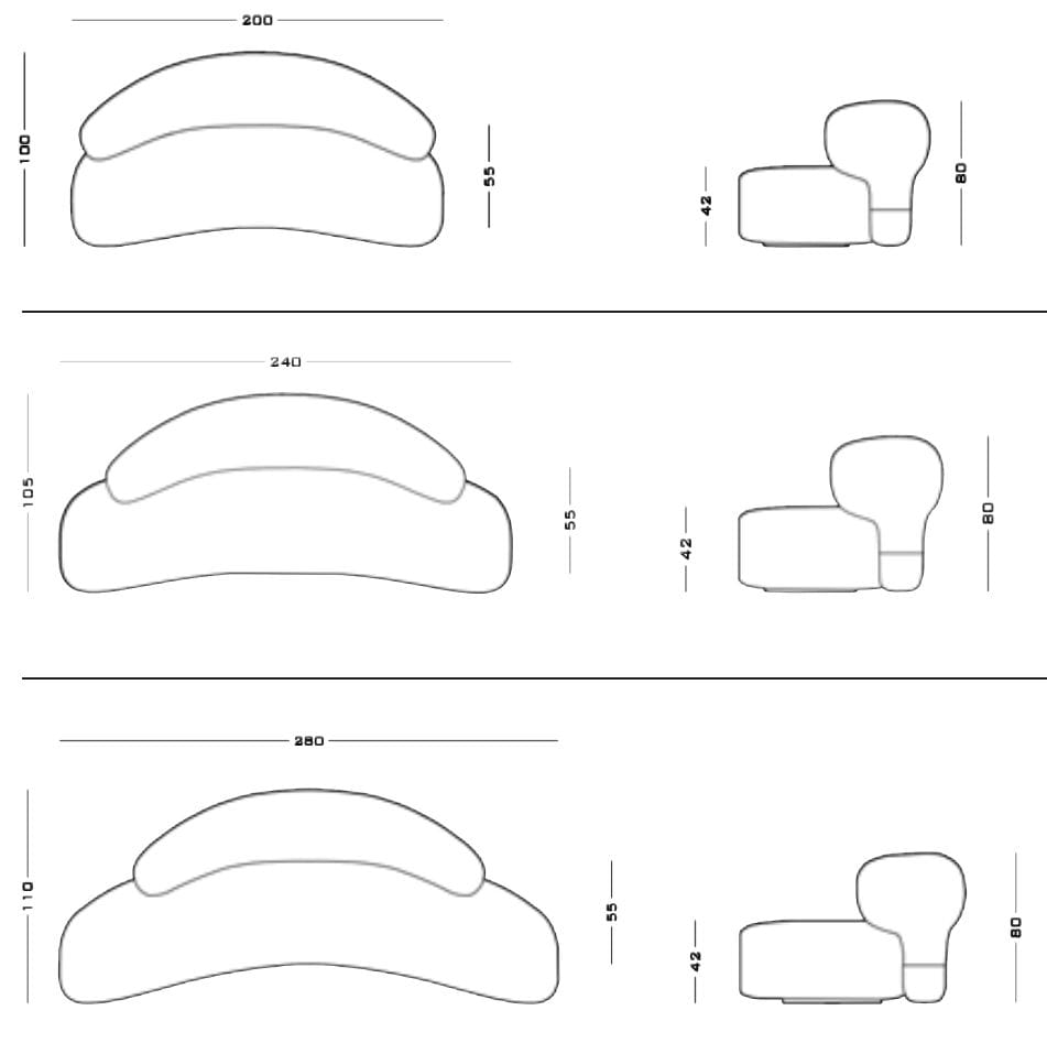 Изогнутый диван из ткани Secolo Asawa ARCH-00089267 - Вид №6