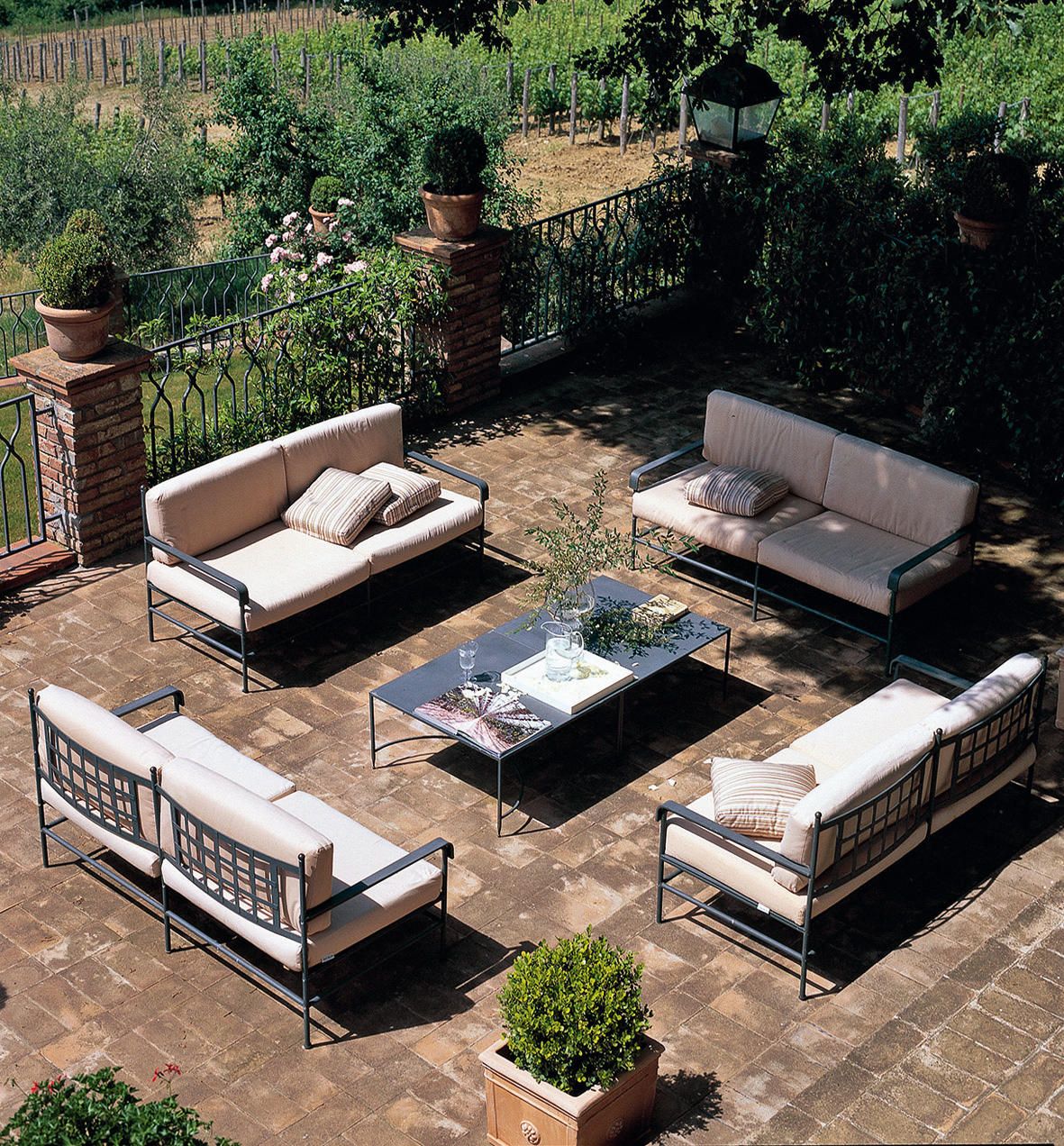 Садовый диван из оцинкованного железа и акриловой ткани Unopiù Тоскана ARCH-00126195 - Вид №4