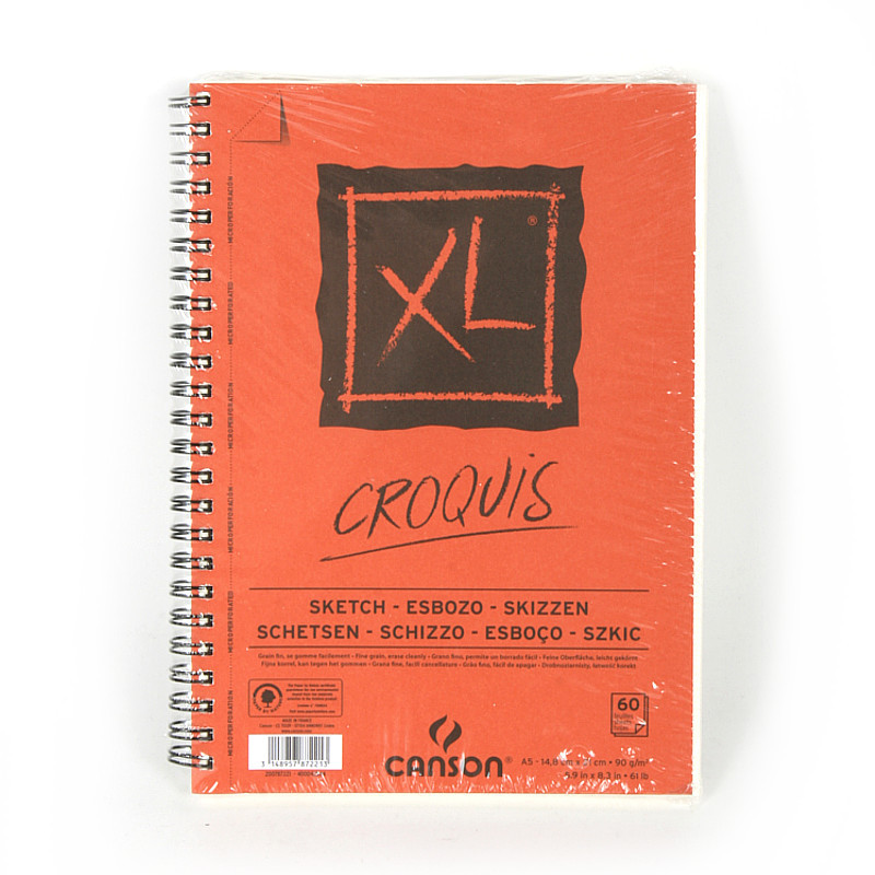 200787221 Альбом для графики XL 90 г/м2 А5 14.8 х 21 см на спирали 60 л. слоновая кость Canson 