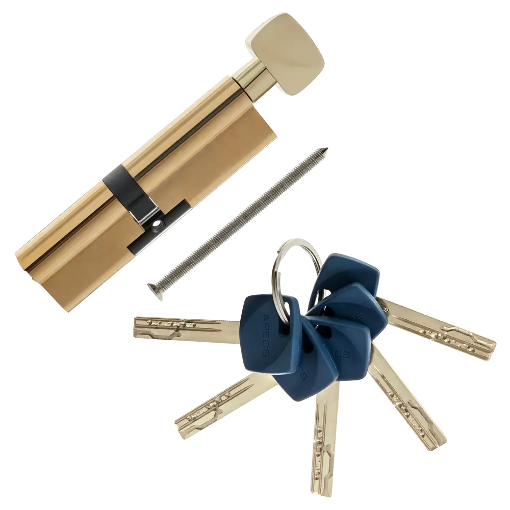 Цилиндр Apecs Premier XR-110(50/60C)-C15-G, 50x60 мм, ключ/вертушка, цвет золото ЦИЛИНДР APECSXR-110(50/60C)-C15-G КЛ-ВЕР STLM-2179399 - Вид №1