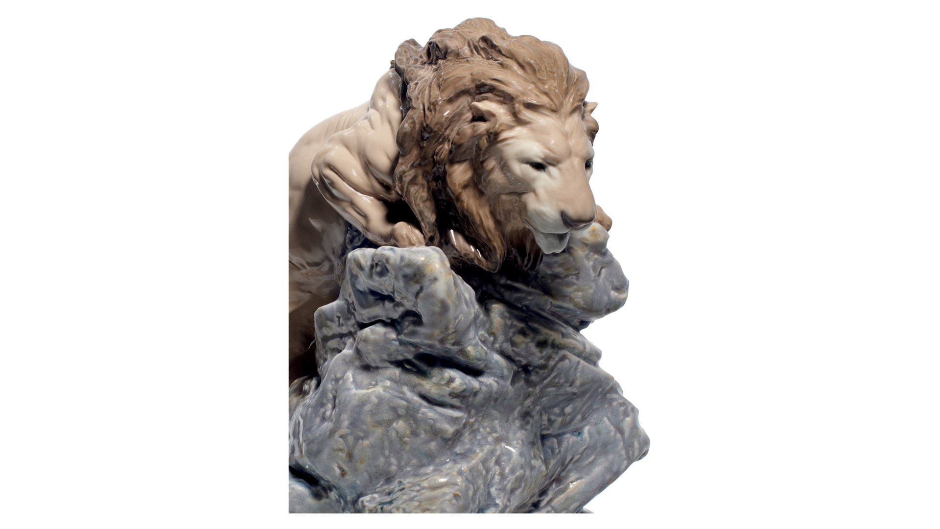 10669060 LLADRO Фигурка Lladro "Притаившийся лев" 29x31см Фарфор Lladró  - Вид №2