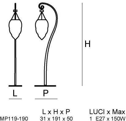 Siru Торшер из муранского стекла Pozzo Mp 119-190  - Вид №3