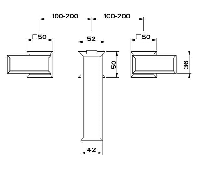 Смеситель для раковины с 3 отверстиями Gessi элегантность ARCH-00089637 - Вид №2