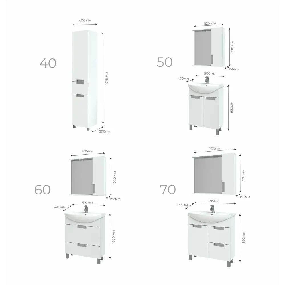 Шкаф для ванной зеркальный подвесной Vigo Венто 70x70 см цвет белый STLM-2163527 - Вид №5