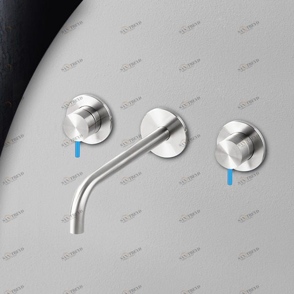 Смеситель для раковины сталь глянцевая с синей ручкой Toki Radomonte TKI29LCIL26