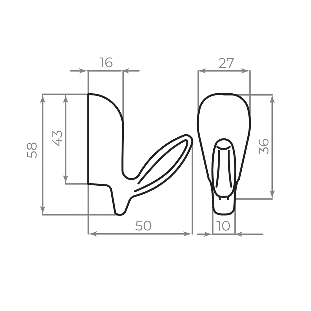 Крючок мебельный Ajax MB-LM/K-001 5x5.8x1 см цвет черный STLM-2199351 - Вид №5