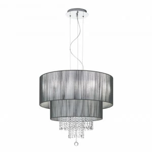 Подвесная люстра Ideal Lux Opera SP6 Nero IDEAL LUX ДИЗАЙНЕРСКИЕ, OPERA NERO 057395 Серебро