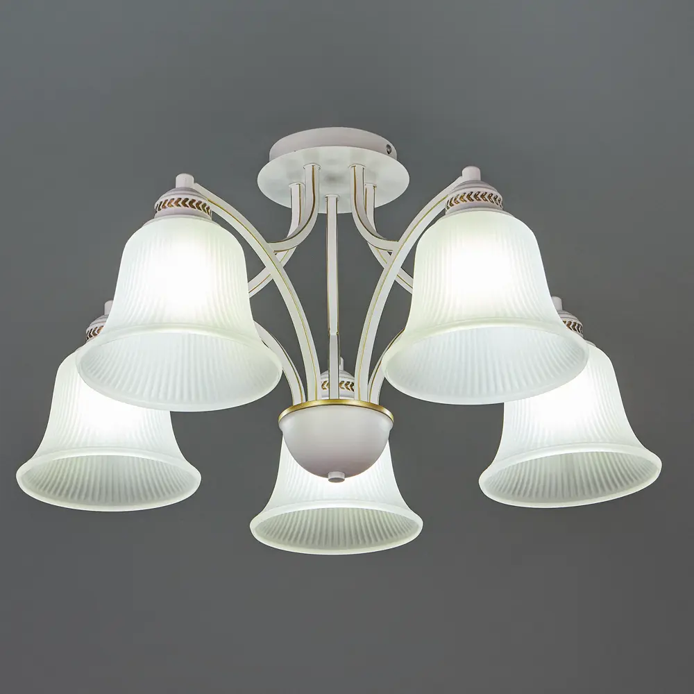 Потолочная люстра SCHAFFNER Biela - 5 ламп с матовыми стеклянными плафонами 87460831 STLM-0073917 - Вид №1