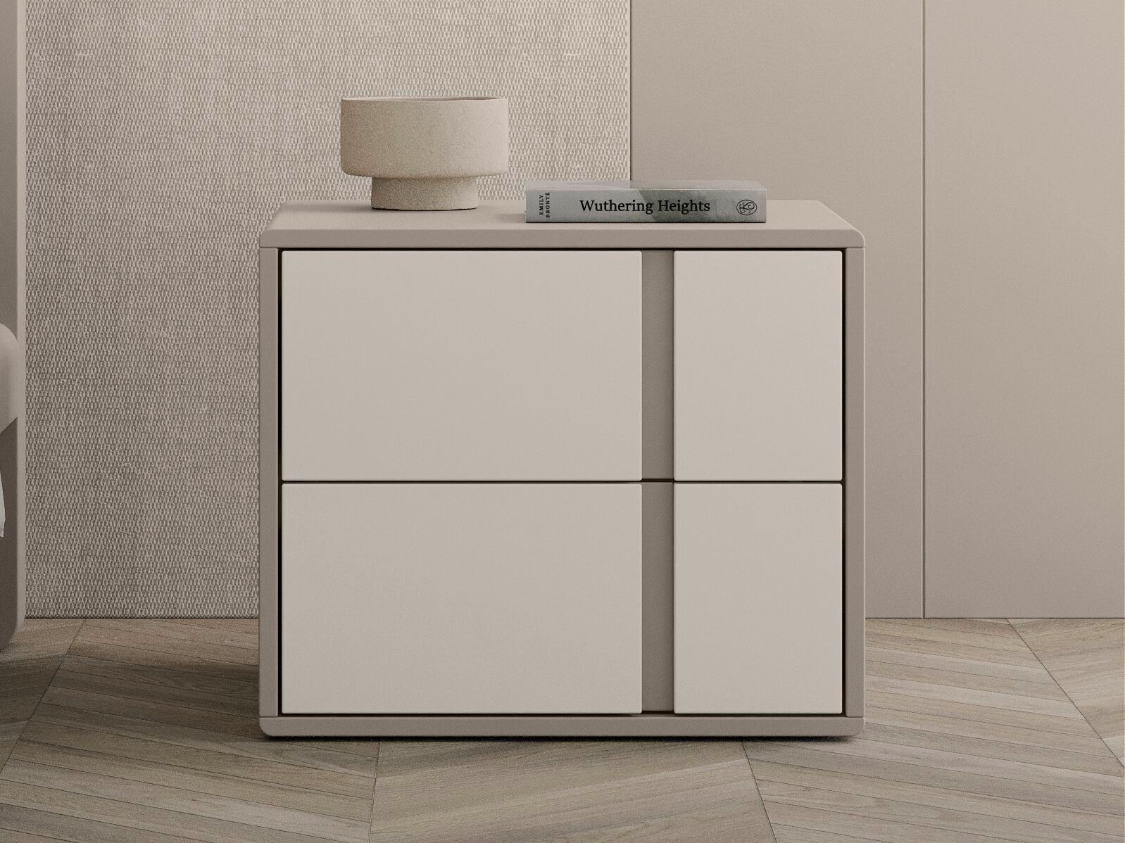 Деревянная прямоугольная тумбочка с ящиками Olivieri ARCH-00080370