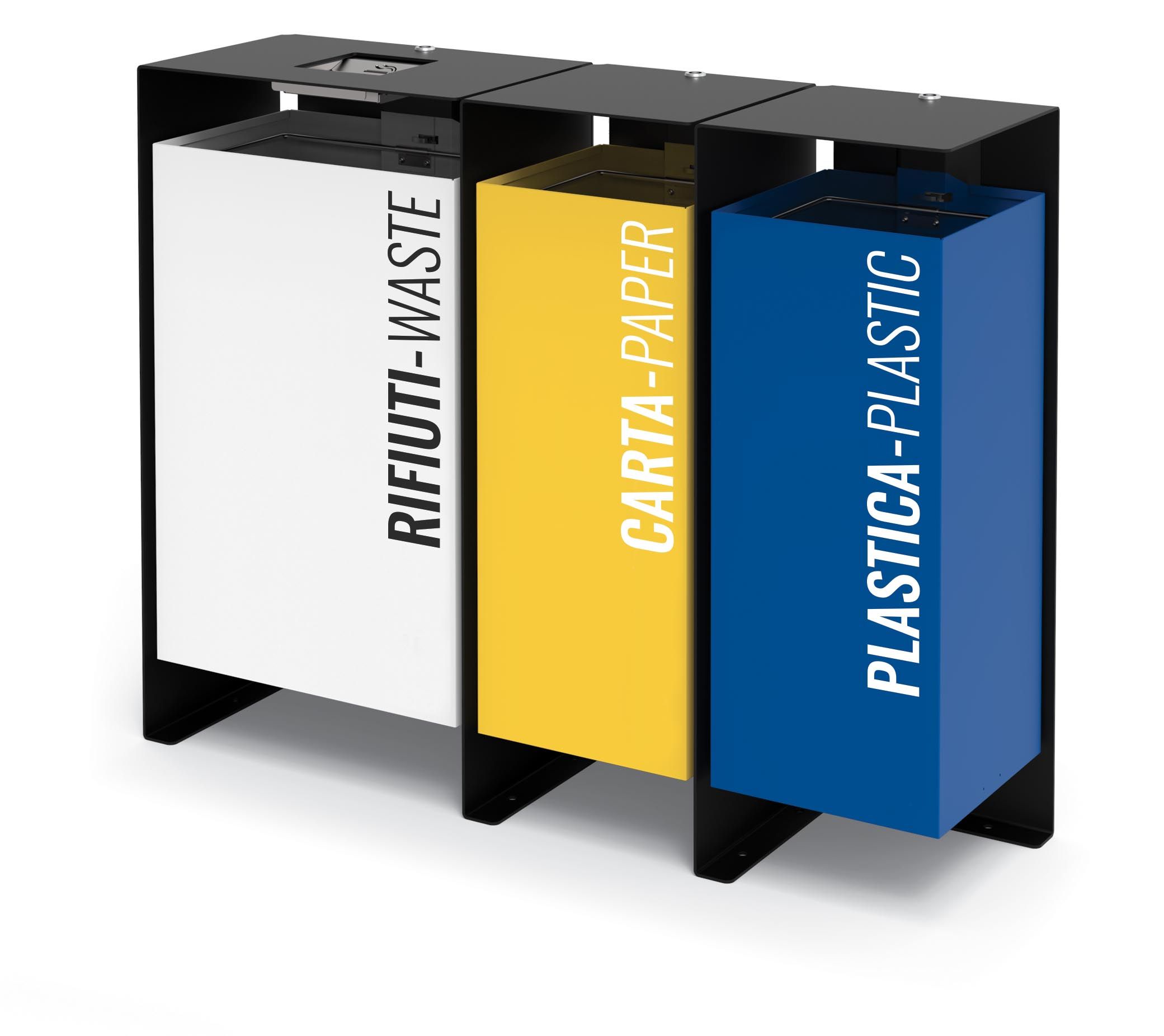 Оцинкованная стальная корзина для мусора с крышкой с пепельницей City Design DIVISION ARCH-00099491 - Вид №4