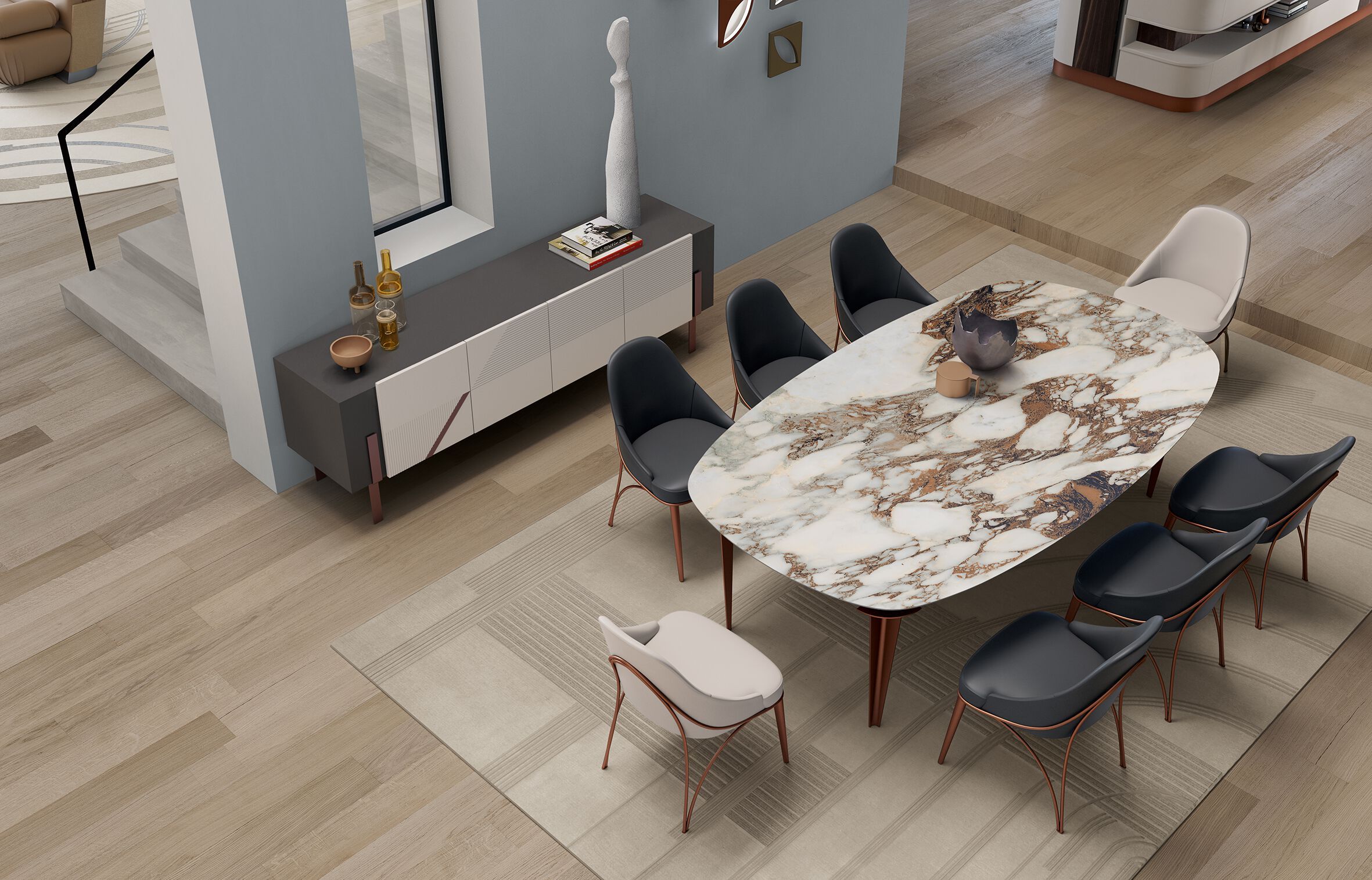 Кожаный мягкий стул Bizzotto Italia ARCH-00103757 - Вид №1