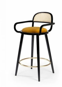 Mambo Unlimited Ideas Высокий деревянный табурет со встроенной подушкой Luc