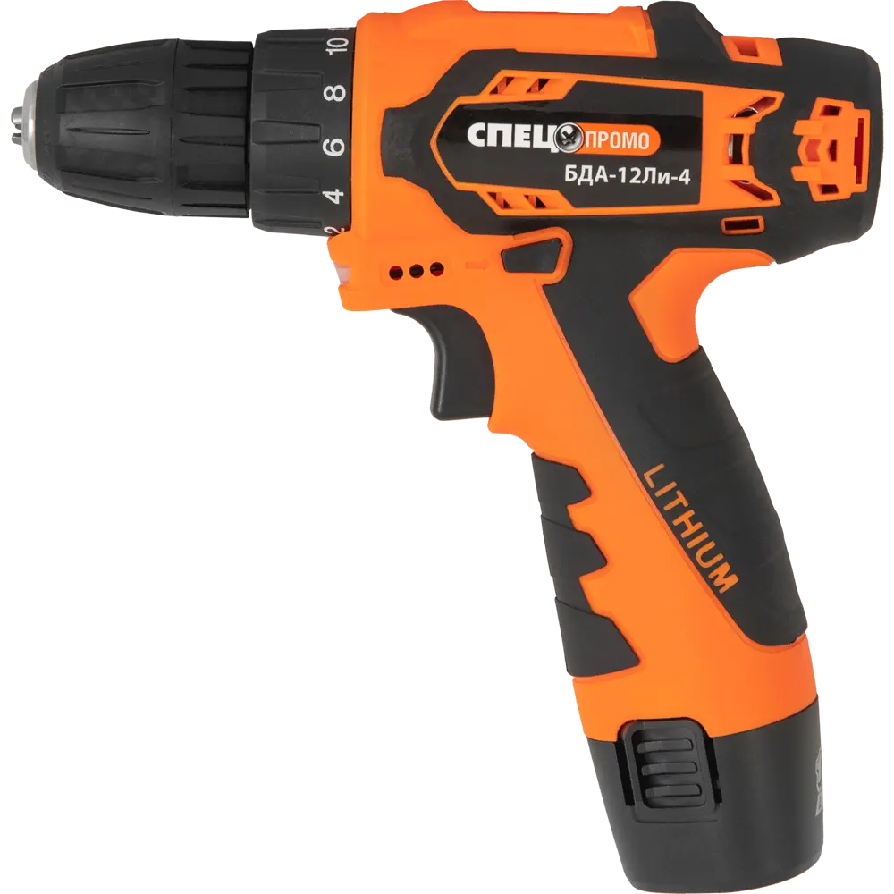 Дрель-шуруповерт аккумуляторная Спец БДА-12ЛИ-4 СПЕЦ-3707, 12 В Li-Ion 1.5 Ач STLM-2082920 - Вид №1