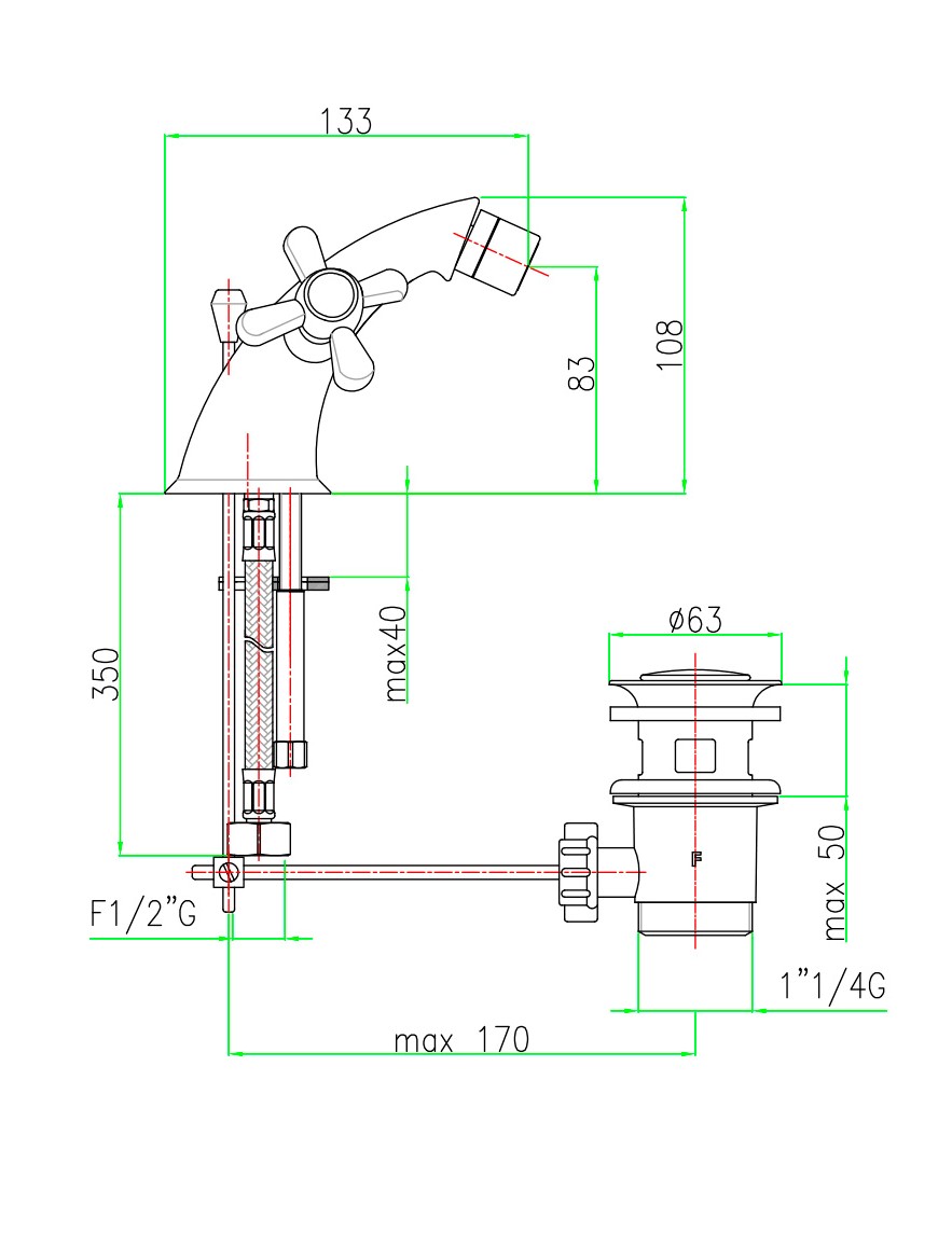 AM710102065 Смеситель для биде Webert Armony - Вид №2