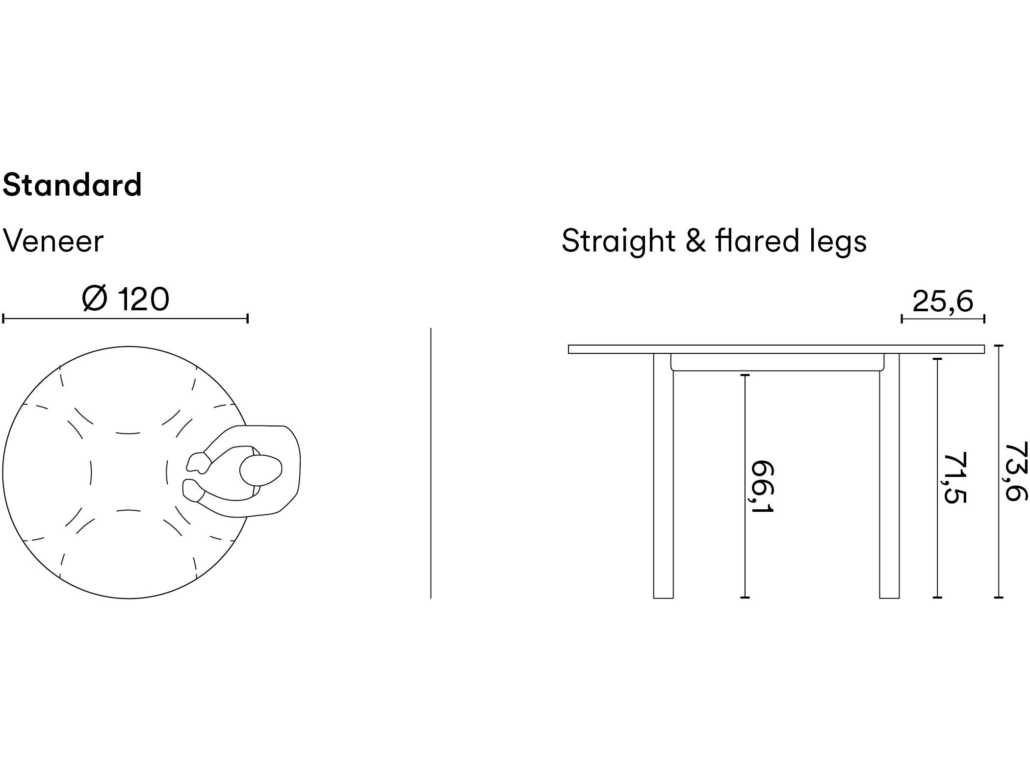 Круглый стол из шпона Noah Living Wendel ARCH-00121141 - Вид №2
