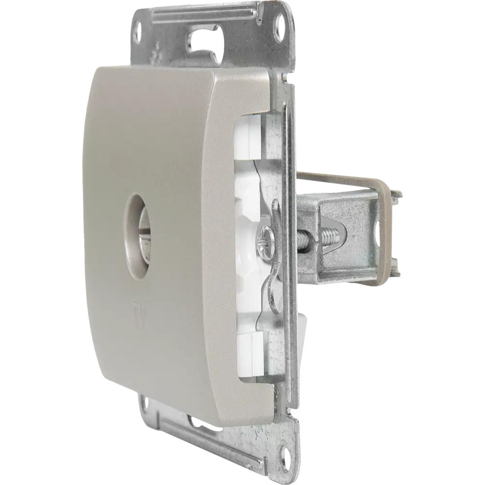 Розетка телевизионная встраиваемая Systeme Electric Glossa цвет платина STLM-2047932 - Вид №4