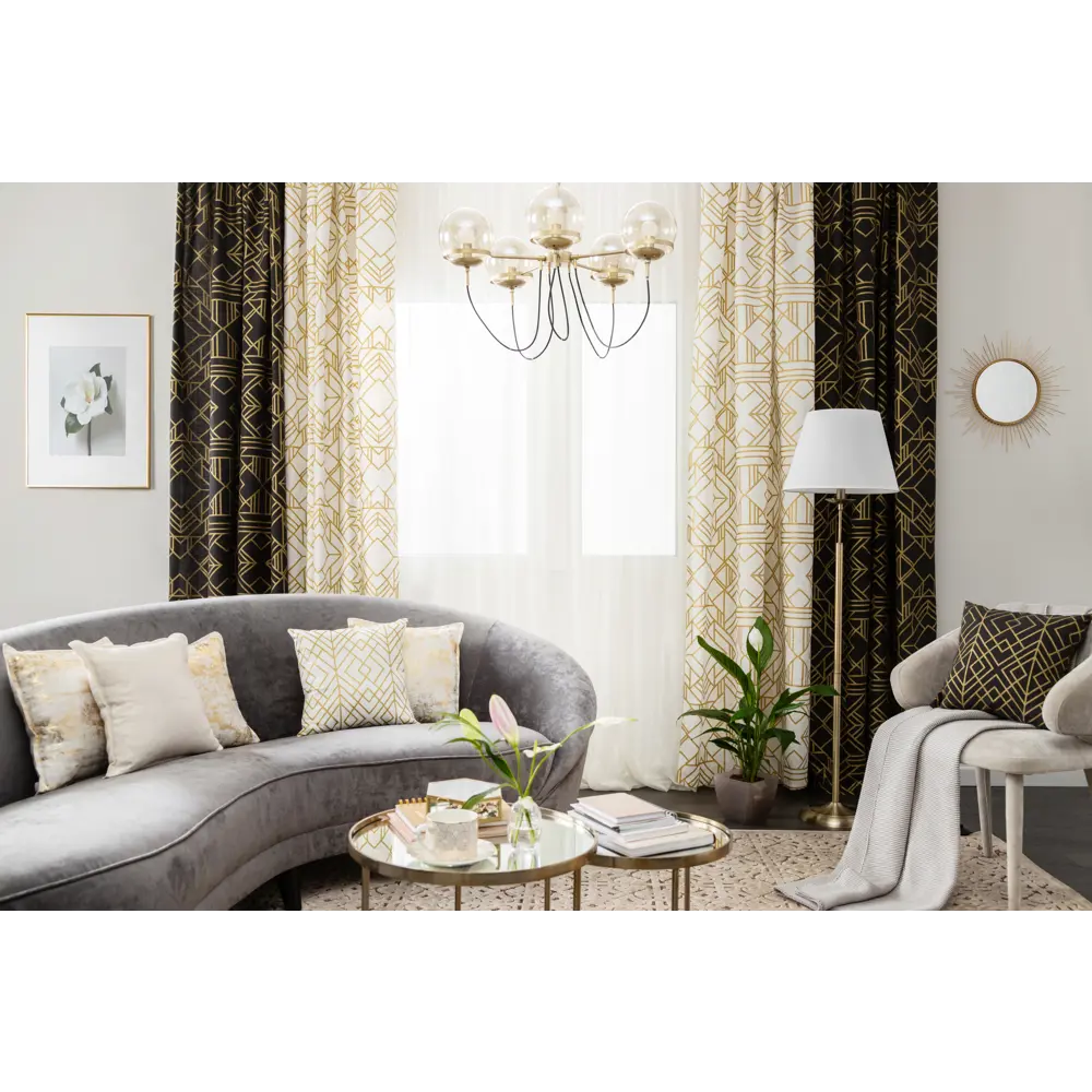 Штора на ленте «Ромбы», 145х260 см, цвет золотой ВАСИЛИСА STLM-2031149 - Вид №7
